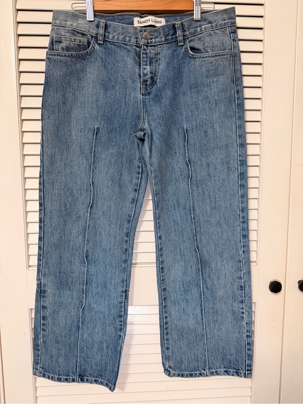 Sandy Liang Mid Rise Wide Leg Jeans - Size 8